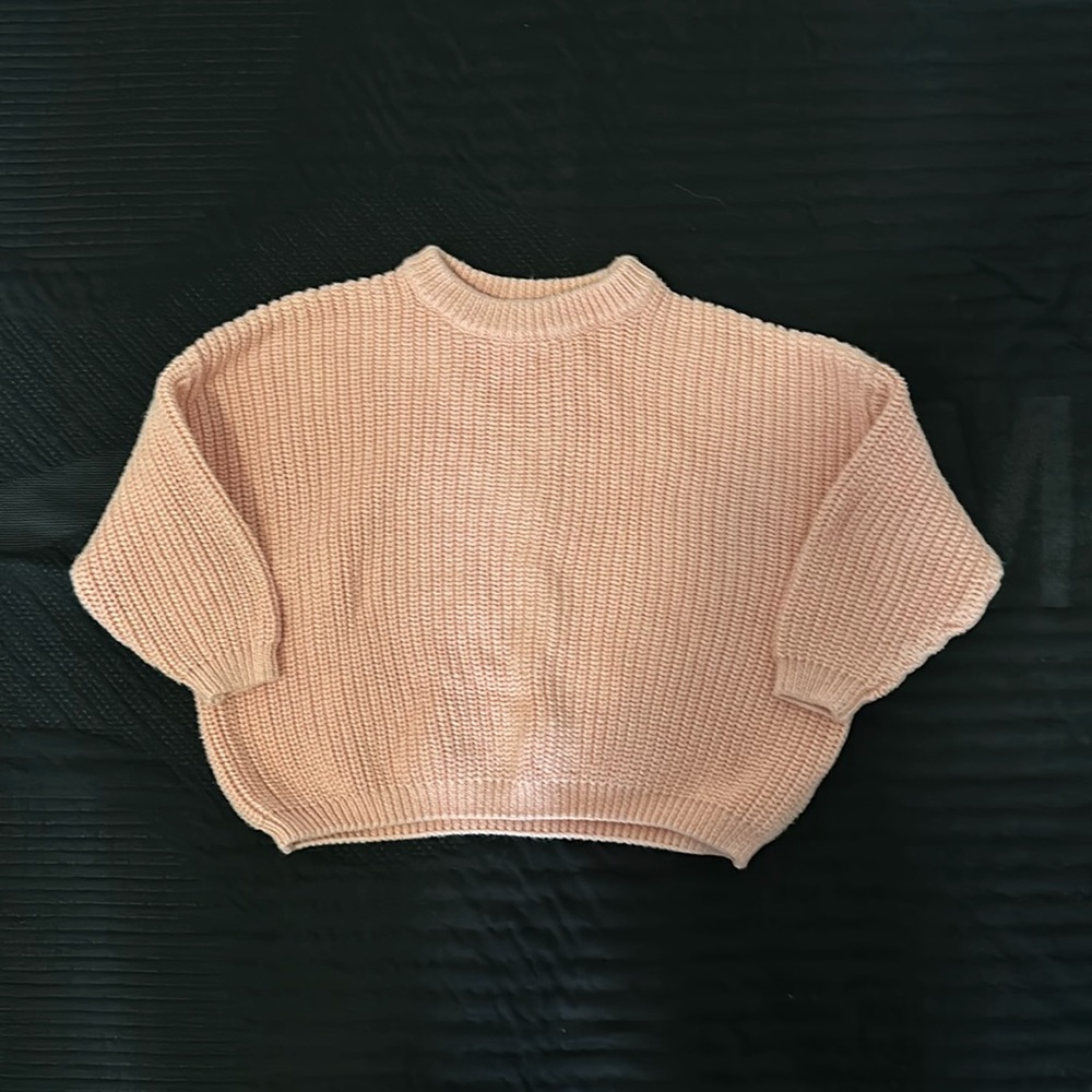 Oversized Chunky Knit Sweater, Pink